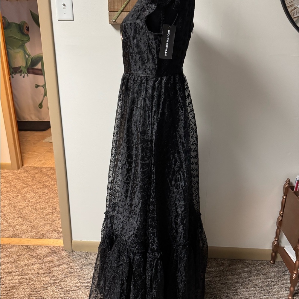 Delia’s black dolls kill floral embroidered Tulle gothic maxi dress NWT🐸 - Picture 3 of 12